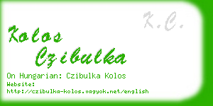 kolos czibulka business card